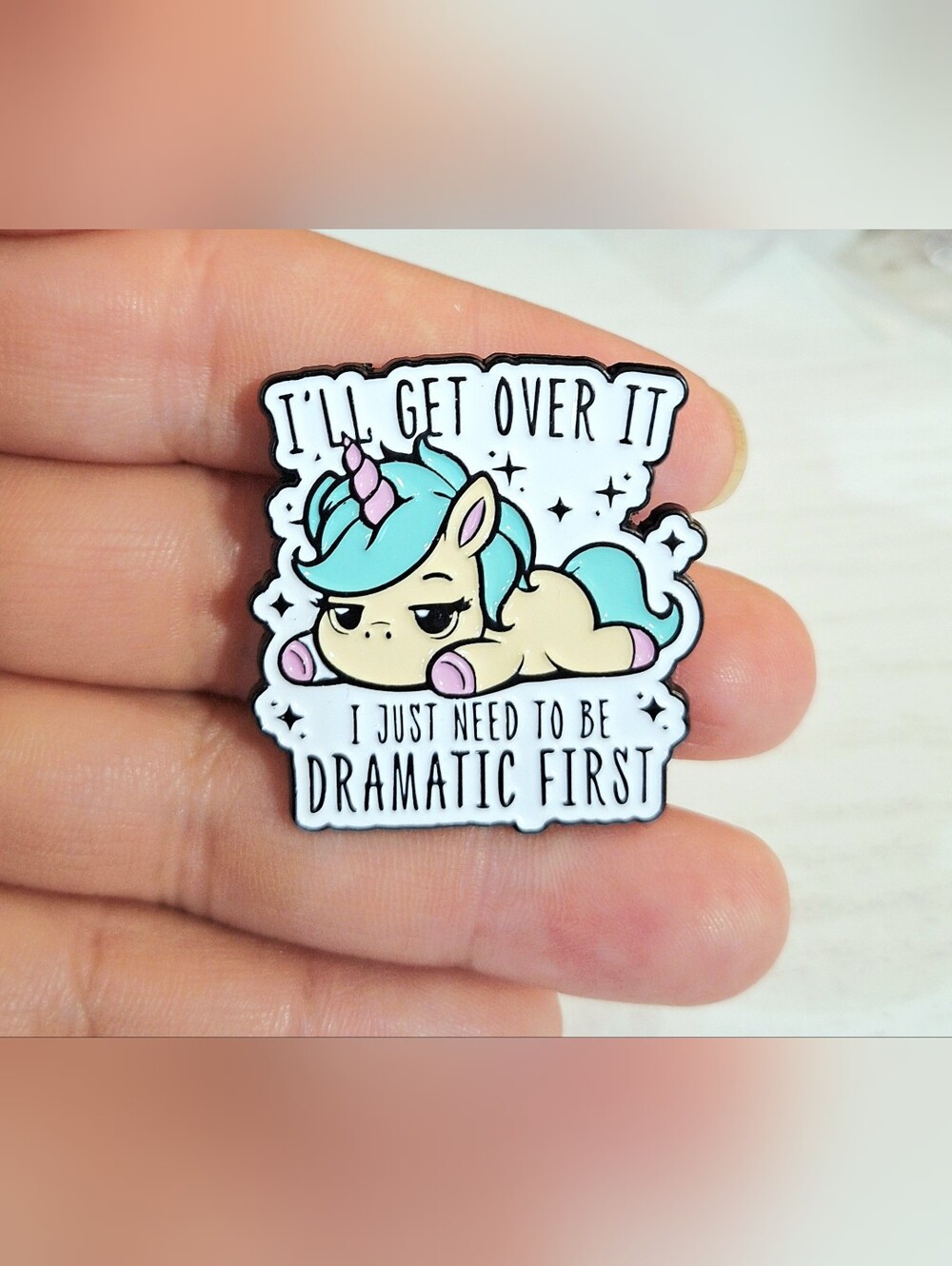 Dramatic Unicorn Enamel Pin